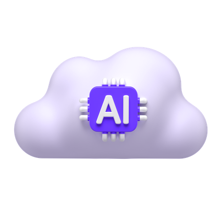 Ai Chip Cloud  3D Icon
