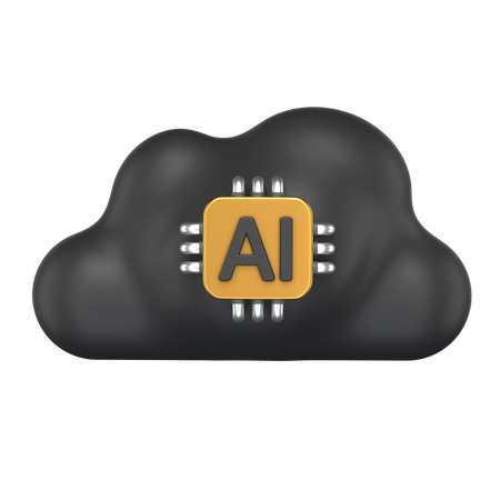 Ai Chip Cloud  3D Icon