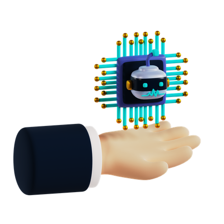 Ai Chip In Hand  3D Icon