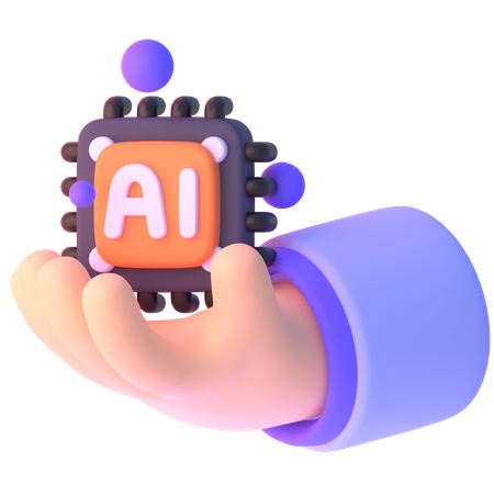 Ai Chip In Hand  3D Icon