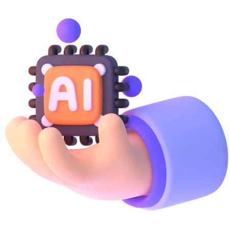 Ai Chip In Hand  3D Icon