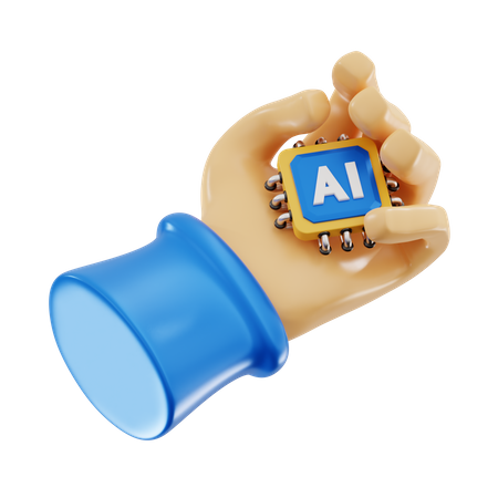 Ai Chip In Hand  3D Icon