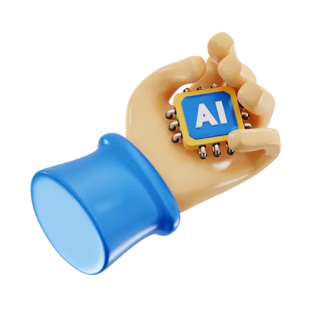 Ai Chip In Hand  3D Icon