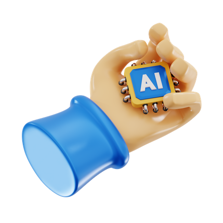 Ai Chip In Hand  3D Icon