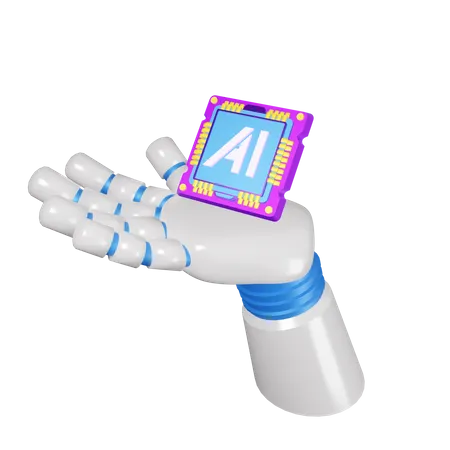 AI chip In Hand  3D Icon