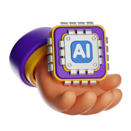 AI CHIP ON HAND  3D Icon