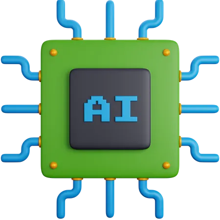 3 D Illustration Ai Chip Processor 3D Icon
