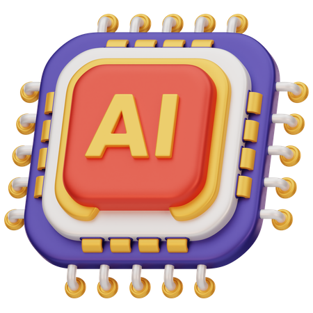 Ai Chip Processor  3D Icon