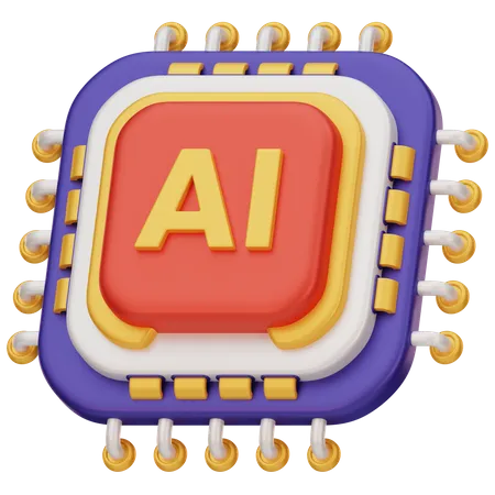 Ai Chip Processor  3D Icon