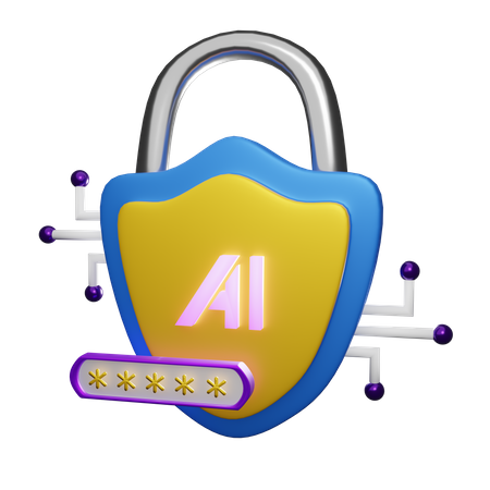 Segurança cibernética de IA  3D Icon