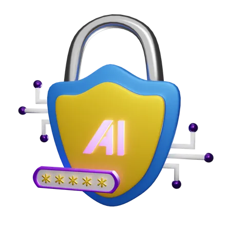 Segurança cibernética de IA  3D Icon