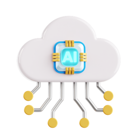 AI Cloud  3D Icon
