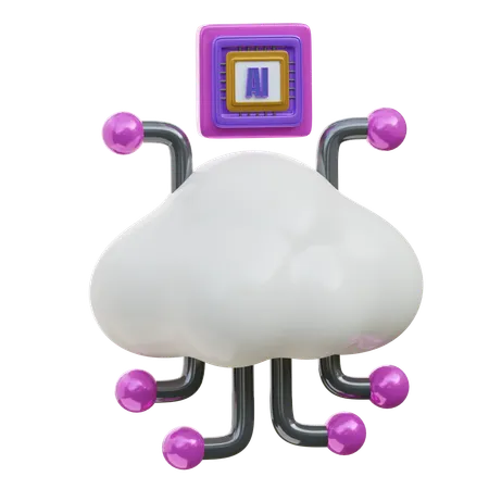 Ai cloud  3D Icon