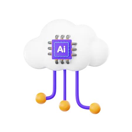 AI 클라우드  3D Icon