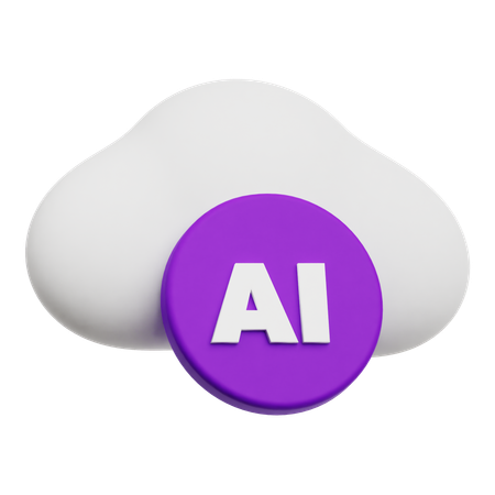 AI 클라우드  3D Icon