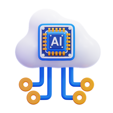 AI Cloud  3D Icon