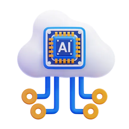 AI Cloud  3D Icon