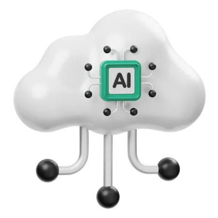 AI Cloud  3D Icon