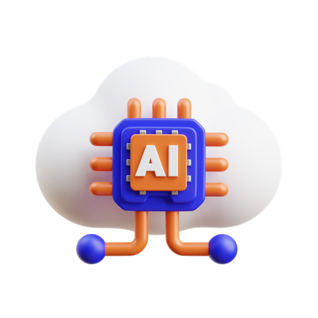 AI Cloud  3D Icon