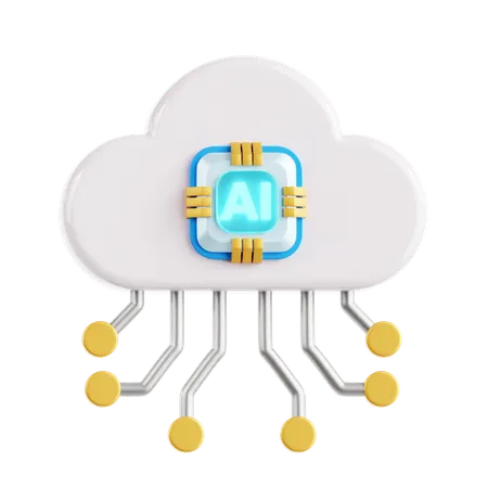 AI Cloud  3D Icon