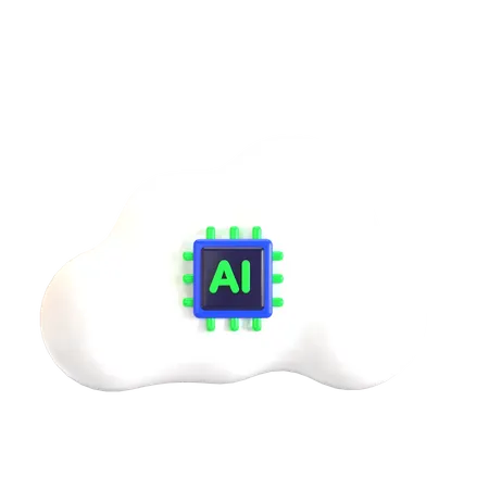 Ilustracao 3 D Ai Cloud Boa Para Design De Inteligencia Artificial 3D Icon