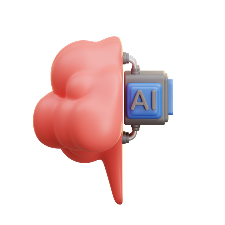 Ai Cloud Brain Storage  3D Icon