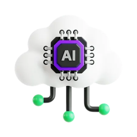 Ai Cloud Chip  3D Icon