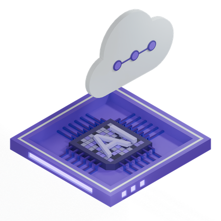 Processeur d'architecture de puce cloud ai  3D Icon