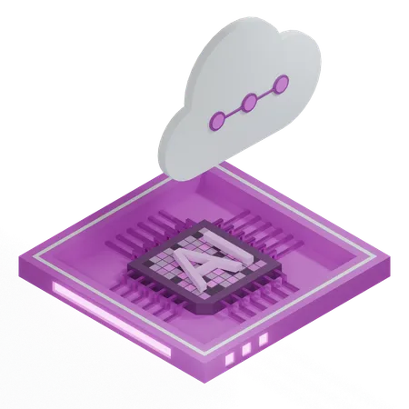 Processeur d'architecture de puce cloud ai  3D Icon