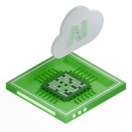 Processeur d'architecture de puce cloud ai  3D Icon