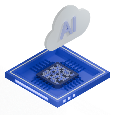 Processeur d'architecture de puce cloud ai  3D Icon