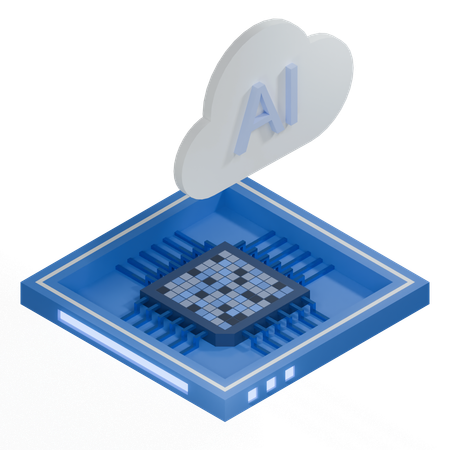 Processeur d'architecture de puce cloud ai  3D Icon