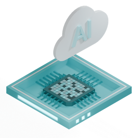 Processeur d'architecture de puce cloud ai  3D Icon