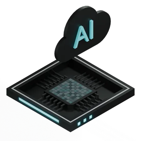 Processeur d'architecture de puce cloud ai  3D Icon