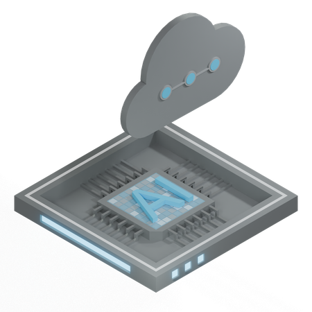 Processeur d'architecture de puce cloud ai  3D Icon