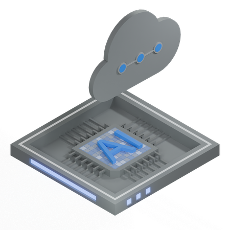 Processeur d'architecture de puce cloud ai  3D Icon