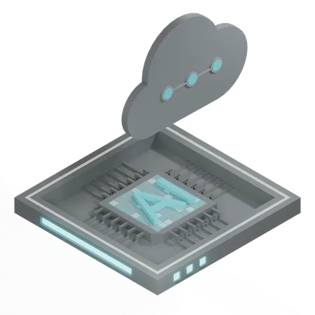 Processeur d'architecture de puce cloud ai  3D Icon