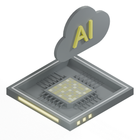 Processeur d'architecture de puce cloud ai  3D Icon