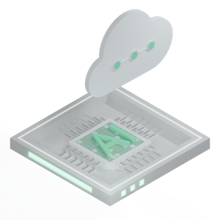 Processeur d'architecture de puce cloud ai  3D Icon