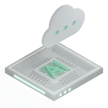 Processeur d'architecture de puce cloud ai  3D Icon