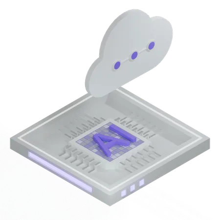 Processeur d'architecture de puce cloud ai  3D Icon