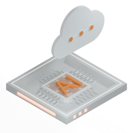 Processeur d'architecture de puce cloud ai  3D Icon