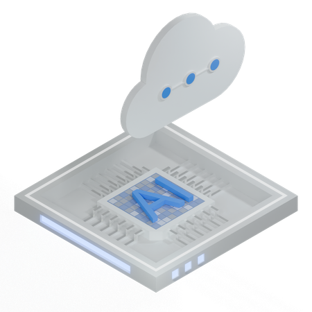 Processeur d'architecture de puce cloud ai  3D Icon