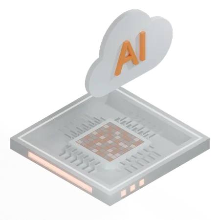 Processeur d'architecture de puce cloud ai  3D Icon