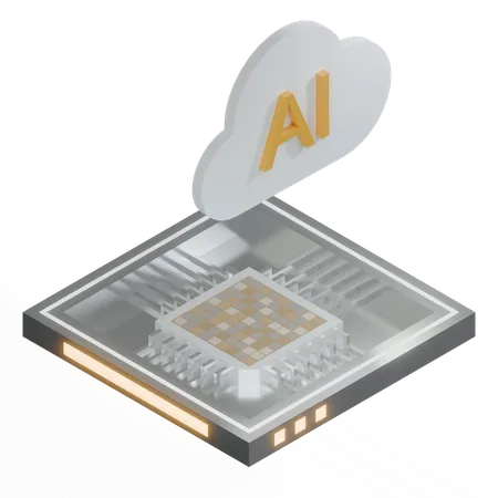 Processeur d'architecture de puce cloud ai  3D Icon