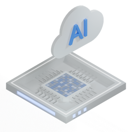 Processeur d'architecture de puce cloud ai  3D Icon