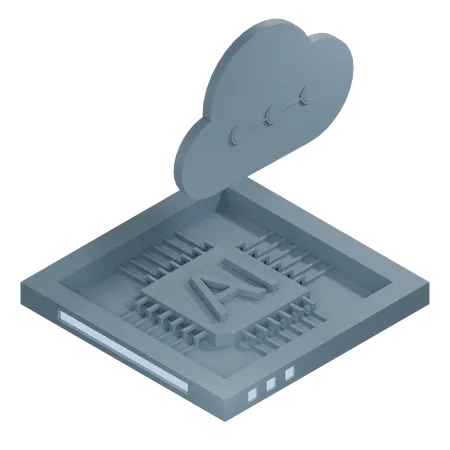 Processeur d'architecture de puce cloud ai  3D Icon