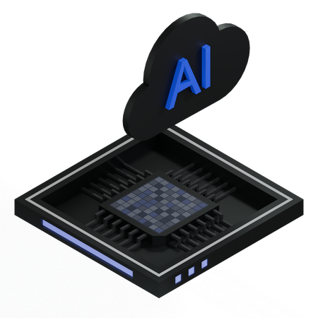 AI Cloud Chip Architecture Processor  3D Icon