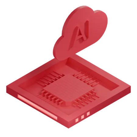 AI Cloud Chip Architecture Processor  3D Icon