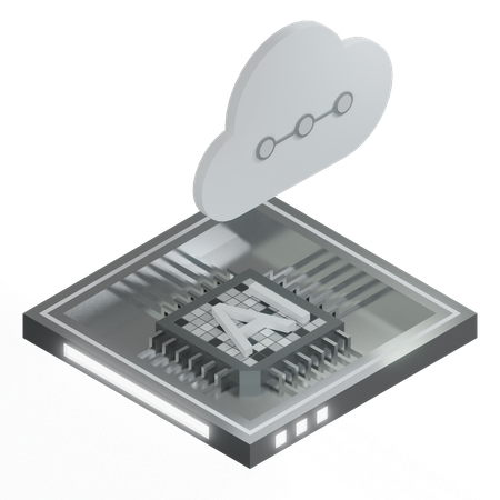 AI Cloud Chip Architecture Processor  3D Icon